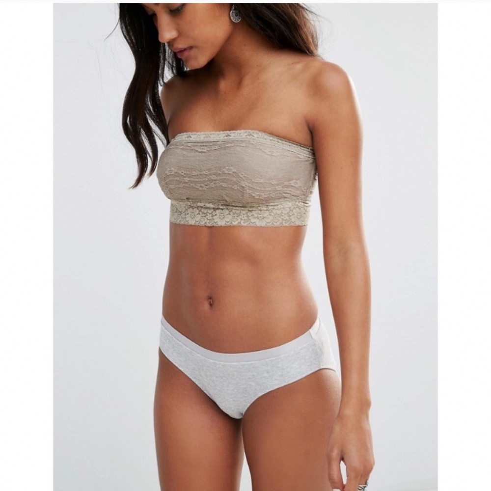 Free People Taupe Lace Bandeau Bralette Sz XS - Picture 3 of 8
